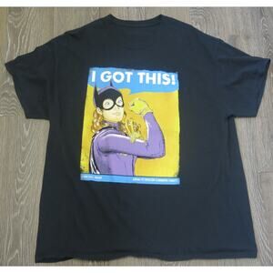 Bat Girl Rosie Riveter T Shirt Size XL* DC Comics Gotham City Black Casual